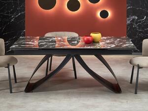 Asztal Houston 1663, Fekete márvány, Fekete, 75x90x180cm, Hosszabbíthatóság, Kő, Fém