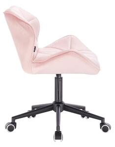 HR111K Rózsaszín modern velúr szék fekete lábbal