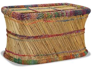 Bambusz dohányzóasztal sokszínű chindi mintával (244215)