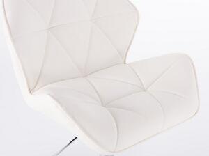 HC111CROSS Fehér modern műbőr szék fekete lábbal