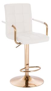HC1015WP Fehér modern műbőr szék arany lábbal