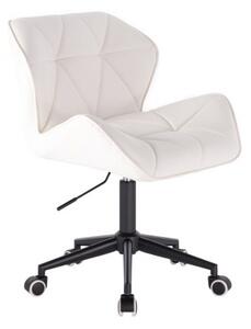 HC111K Fehér modern műbőr szék fekete lábbal