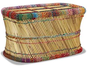 Bambusz dohányzóasztal sokszínű chindi mintával (244215)