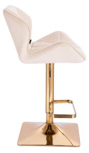 HR111KW Krémszínű modern velúr szék arany lábbal