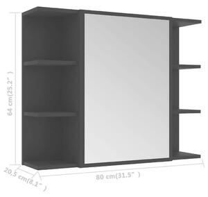 VidaXL fekete forgácslap fürdőszobai tükör 80 x 20,5 x 64 cm