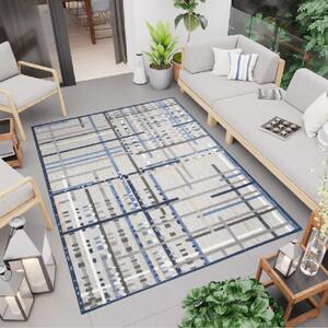 Kék-szürke modern LINCOLNO szőnyeg Méret: 80x150 cm
