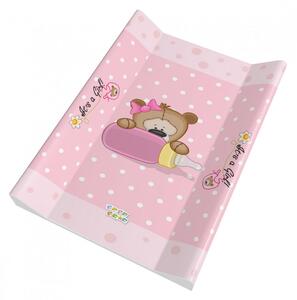 Babastar merev pelenkázó lap 50*80 cm - It&#039;s a girl ! maci cumisüveg rózsaszín