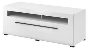 TV-állvány Ophsalu 103, Laminált forgácslap, 52x140x50cm, Fényes fehér, Fehér