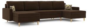 ASULA U-összecsukható kanapé, 295x75x140, haiti 5/amber 73