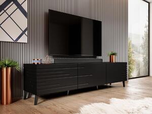 TV-állvány Charlotte 142, Fekete, 186x48x40cm