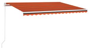 VidaXL narancs és barna kézzel kihúzható napellenző 400 x 300 cm