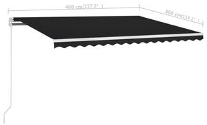 VidaXL antracitszürke kézzel behúzható napellenző 400 x 300 cm