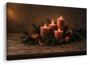Kép adventi gyertyák fenyőágakkal