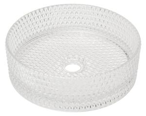 Pultba süllyeszthető mosdó SAT Purity 36x36 cm víztiszta csaptelep furat nélkül, túlfolyó nélkül SATGLA3636T