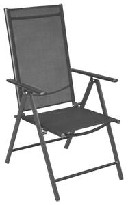 VidaXL 4 db fekete összecsukható alumínium és textilén kerti szék