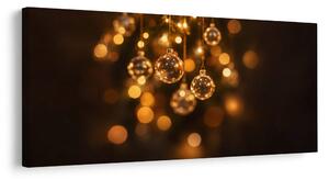 Kép csillogó gömbdíszek meleg bokehben