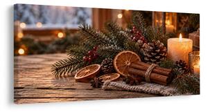 Kép hangulatos adventi dekoráció tobozokkal