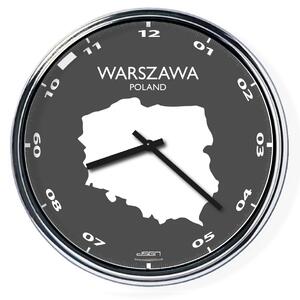 Irodai falióra (világos vagy sötét) - Warszawa / Lengyelország, átmérő 32 cm | DSGN, Výběr barev Světlé