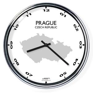 Irodai falióra (világos vagy sötét) - Prága / Csehország, átmérő 32 cm | DSGN, Výběr barev Světlé