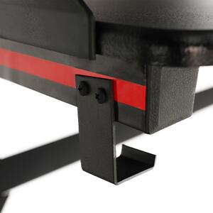 KONDELA Gamer asztal/számítógépasztal, RGB LED világítással, fekete/piros, MACKENZIE 140cm