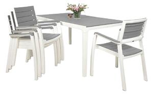 Keter Harmony kerti bútor szett, asztal + 4 szék fehér/világos szürke