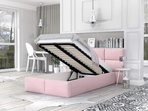 DONY kárpitozott ágy ágyneműtartóval 120x200 - rózsaszín