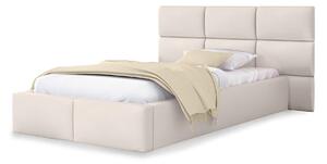 DONY kárpitozott ágy ágyneműtartóval 120x200 - krémszín