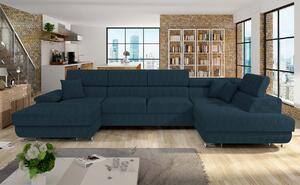U alakú sarokkanapé garnitúra Alphard (kobalt)