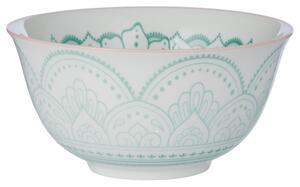 ORNAMENTS tálka 520 ml, zöld-rózsaszín