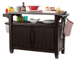 Keter Multifunkcionális kerti grillasztal UNITY XL270l barna, 134 x 52 x 90 cm
