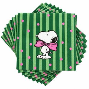 PEANUTS papírszalvéta, Snoopy masnival