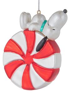 PEANUTS üveg karácsonyfadísz , Snoopy cukorka