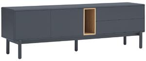Antracitszürke lakkozott TV állvány Teulat Corvo 180 x 40 cm