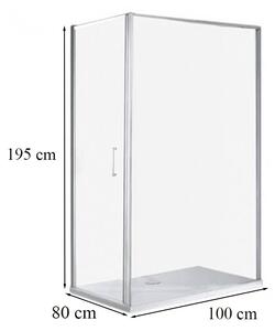Swing 100x80 cm aszimmetrikus zuhanykabin zuhanytálca nélkül
