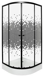 Pixel Black 80 íves zuhanykabin zuhanytálcával