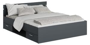 Franciaágy 160 cm Michigin (grafit) (tárolóhellyel)