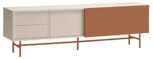 Téglavörös lakkozott TV állvány Teulat Nube 180 x 40 cm