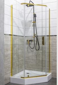 Kora 90 Gold szögletes nyílóajtós zuhanykabin zuhanytálca nélkül