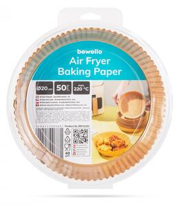 Air fryer sütőpapír - olaj nélküli sütőhöz - kör - 20 cm - 50 db / csomag