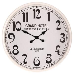 Falióra 60 cm átmérő patinás fém fehér Grand Hotel mintával