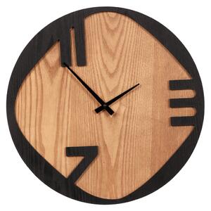 Falióra 45 cm átmérő fém és MDF kőris furnérral