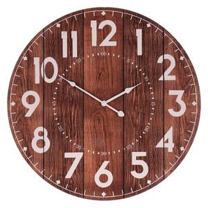 Falióra 58 cm átmérő barna MDF fahatású