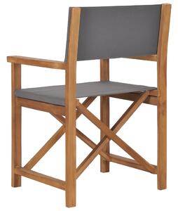 VidaXL 2 db szürke tömör tíkfa rendezői szék