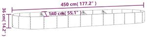 VidaXL szürke porszórt acél kerti magaságyás 450x140x36 cm
