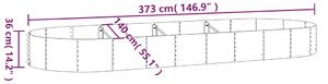 VidaXL szürke porszórt acél kerti magaságyás 373x140x36 cm