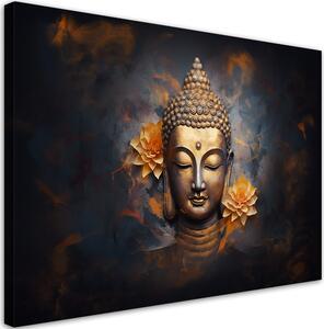Gario Vászonkép Arany Buddha és virágok Méret: 60 x 40 cm