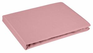 Dina pamut-szatén gumis lepedő Púder rózsaszín 160x200 cm +30 cm
