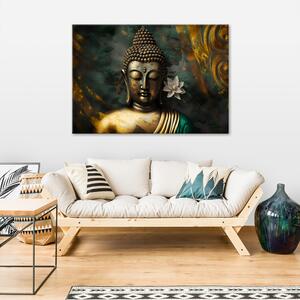 Gario Vászonkép Arany Buddha egy absztrakt háttér Méret: 60 x 40 cm