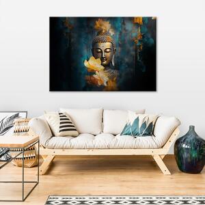 Gario Vászonkép Buddha és arany virágok Méret: 60 x 40 cm
