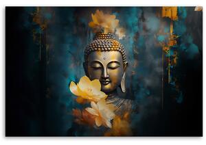 Gario Vászonkép Buddha és arany virágok Méret: 60 x 40 cm
